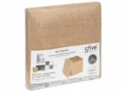 Poefs & Voetenbankjes|Poef Opvouwbaar 31x31x31cm - jute - naturel