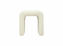 Poef Sevi 41x35cm boucle wit- Poefs & Voetenbankjes