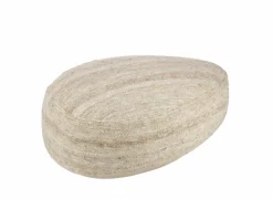 Poef Steen 90x60x30cm - stof - beige- Poefs & Voetenbankjes