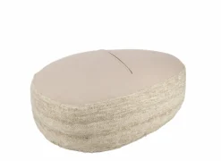 Poef Steen 90x60x30cm - stof - beige- Poefs & Voetenbankjes