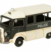 J line Decoratieve Accessoires|Politiebus Antiek  28x14x16cm - metaal - zwart/gebroken wit