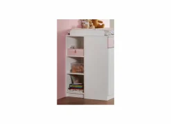 Commode|Babycommodes|Rek Cindy 35x38x91cm - decor - roze/wit
