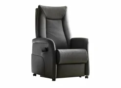 Relaxzetel Hukla elektrisch - leder - antraciet met 2 motoren & extra lange beensteun- Relaxzetels