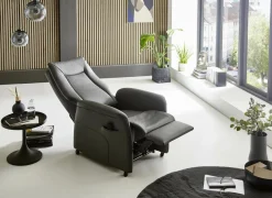 Relaxzetels|Relaxzetel Hukla elektrisch - leder - antraciet met 2 motoren