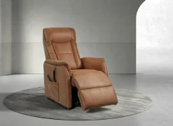 Relaxzetel Liam elektrisch - stof - cognac- Relaxzetels