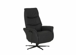 Relaxzetels|Relaxzetel 7051.76V+Z60 elektrisch - leder - zwart met medium zithoogte- en diepte en tilfunctie