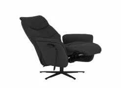 Relaxzetels|Relaxzetel 7051.76V+Z60 elektrisch - leder - zwart met medium zithoogte- en diepte en tilfunctie
