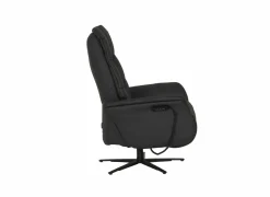 Relaxzetels|Relaxzetel 7051.76V+Z60 elektrisch - leder - zwart met medium zithoogte- en diepte en tilfunctie