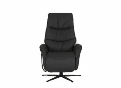 Relaxzetels|Relaxzetel 7051.51V+Z60 elektrisch - leder - zwart met medium zithoogte- en diepte – Maxi versie