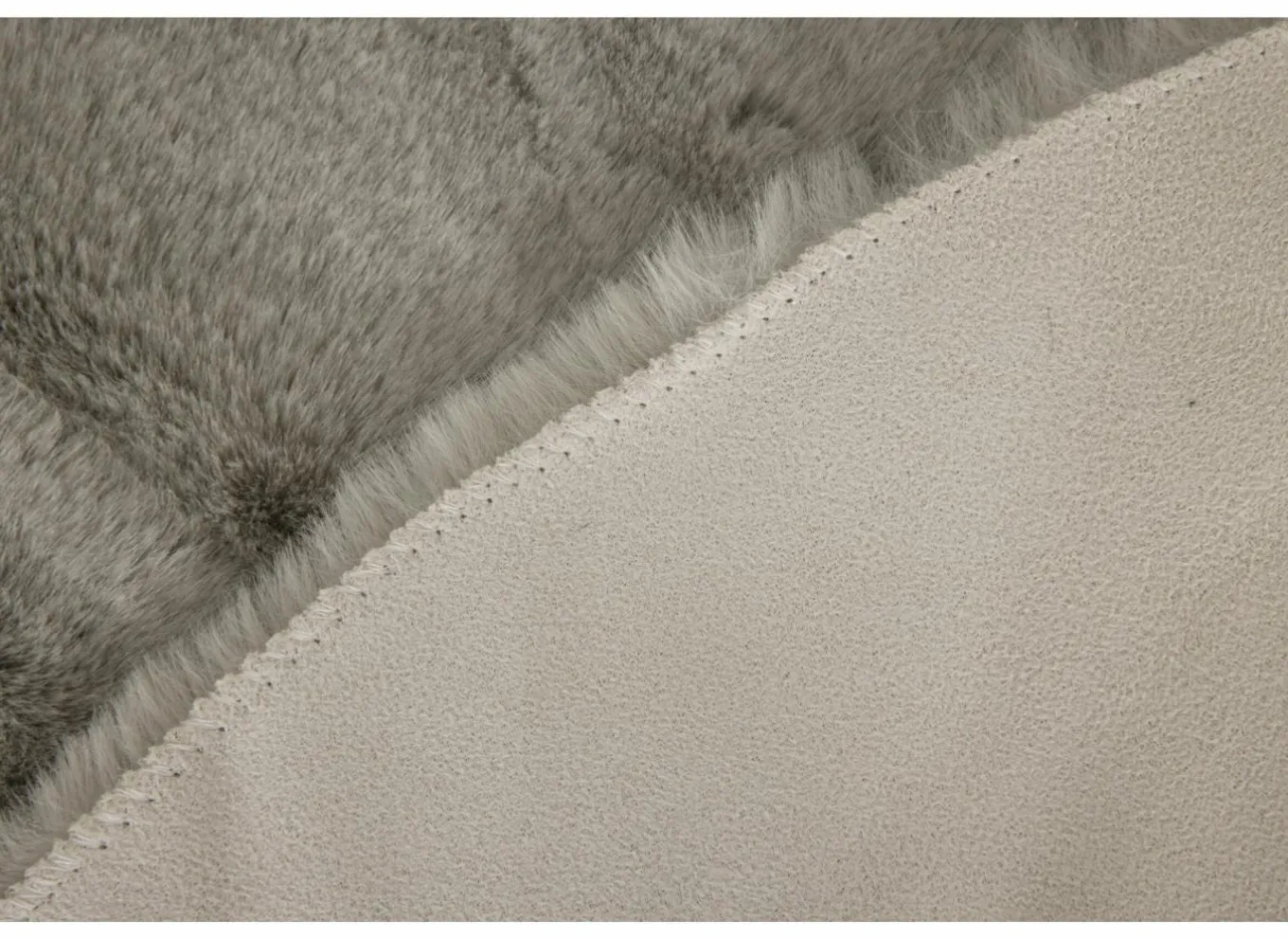 Tapijten|Tapijten|Rond tapijt Serene Ø90cm - nepbont - stone