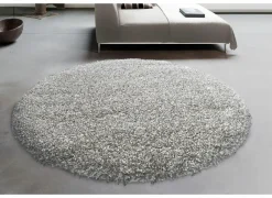 Rond tapijt Twister Ø120cm - polypropyleen - wit & zilver- Tapijten|Tapijten