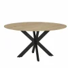 Ronde tafel Benedetta Ø130cm - eik massief en metaal - naturel- Eettafels