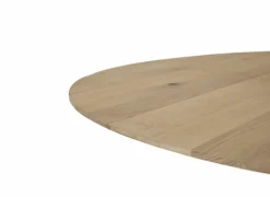 Ronde tafel Benedetta Ø130cm - eik massief en metaal - naturel- Eettafels