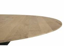 Ronde tafel Benedetta Ø130cm - eik massief en metaal - naturel- Eettafels