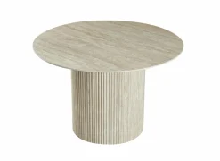 Ronde tafel Ø120cm - keramiek - beige travertin look- Eettafels
