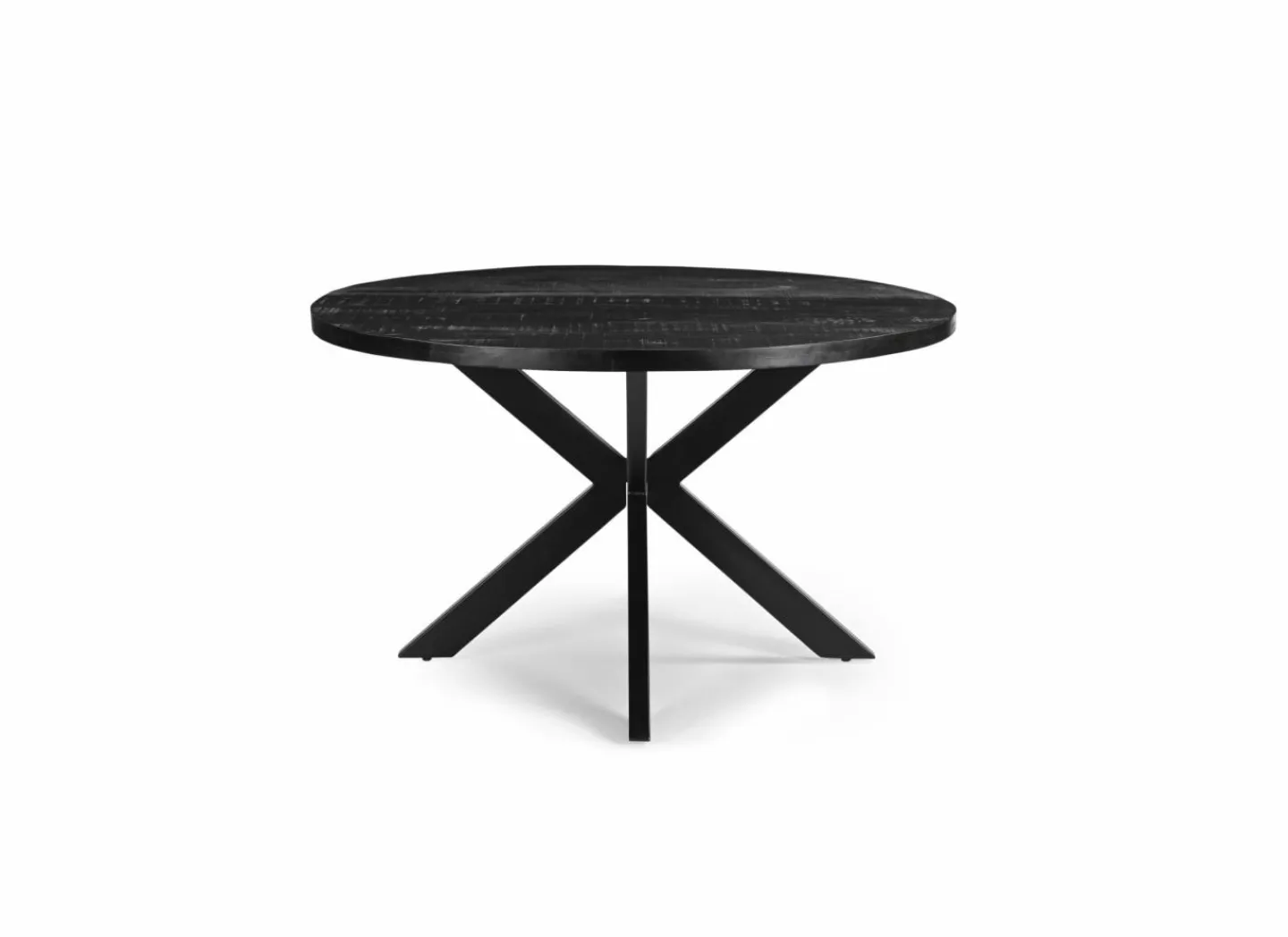 Ronde tafel Sofia Ø130cm - mango massief - zwart- Eettafels