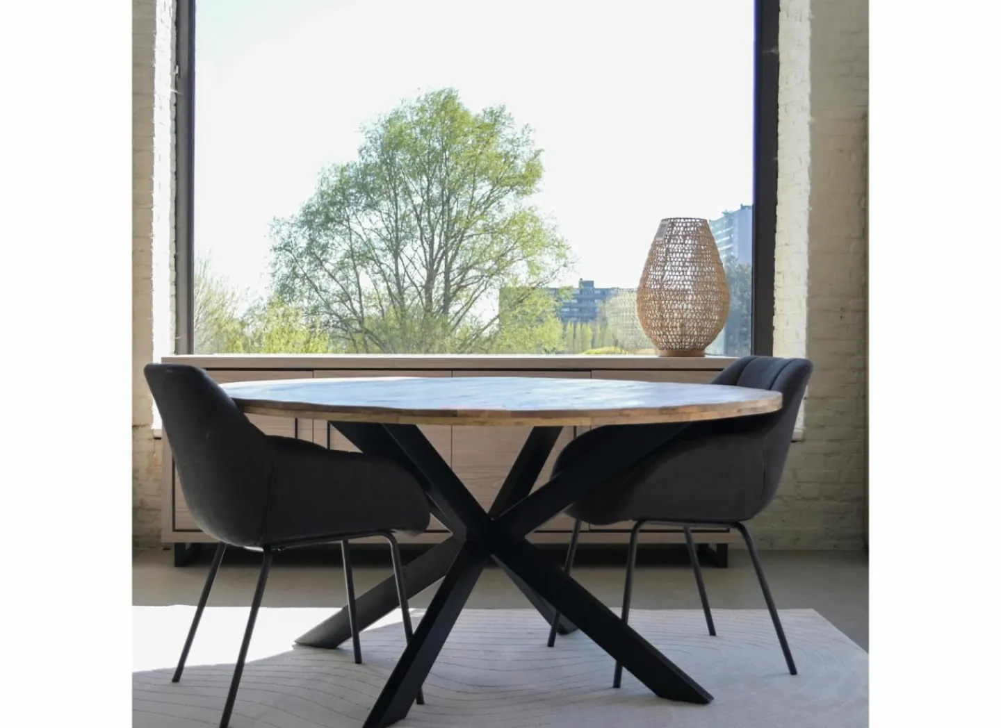 Ronde tafel Sofia Ø130cm - mango massief - naturel- Eettafels