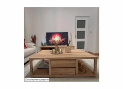 Salontafels|Salontafel Amarillo 120x60cm - eik massief & decor -  naturel