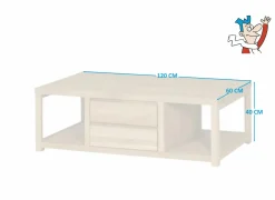 Salontafels|Salontafel Amarillo 120x60cm - eik massief & decor -  naturel