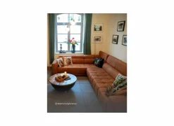 Salontafels|Salontafel Antz Ø90cm - mango massief - naturel & zwart met opbergruimte