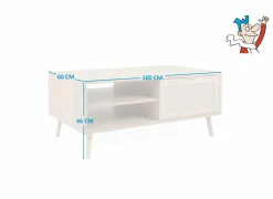 Salontafels|Salontafel Bali 100x60cm - melamine - sonoma eik