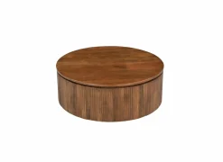 Salontafel Baskervilles Ø80cm - hout massief - bruin- Salontafels