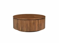 Salontafel Baskervilles Ø80cm - hout massief - bruin- Salontafels