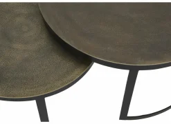 Salontafel Brass Ø75/Ø60cm - metaal - antique brass set van 2- Bijzettafels|Salontafels