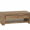 Salontafel Carbone 125x65cm - sheesham massief &  decor - naturel- Salontafels