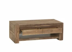 Salontafel Carbone 125x65cm - sheesham massief &  decor - naturel- Salontafels