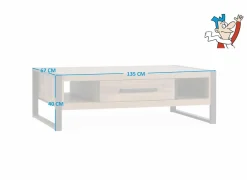 Salontafels|Salontafel Cascade 135x67cm - lamulux - mokka