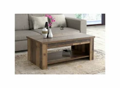 Salontafel Clif 110x65cm - decor - old wood & donker beton- Salontafels