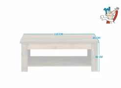 Salontafel Clif 110x65cm - decor - old wood & donker beton- Salontafels