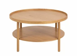 Salontafel Ø80cm - eik fineer - bruin- Salontafels