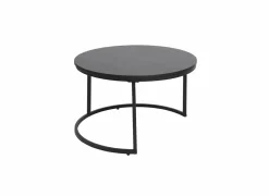 Salontafels|Salontafel Ø70/Ø50cm - melamine - nero set van 2