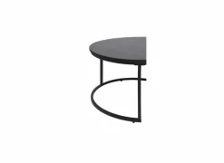 Salontafels|Salontafel Ø70/Ø50cm - melamine - nero set van 2