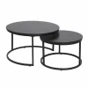 Salontafels|Salontafel Ø80/Ø60cm - melamine - nero set van 2