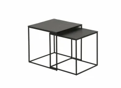 Salontafels|Salontafel Coltrane Ø40/Ø35cm - metaal - zwart set van 2