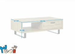 Salontafel Como 1 130x67cm - melamine - golden oak- Salontafels