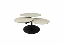 Salontafel Crater 122/80x46/41x36cm - MDF - beige- Salontafels