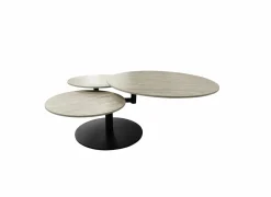 Salontafel Crater 122/80x46/41x36cm - MDF - beige- Salontafels
