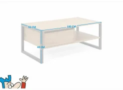 Salontafels|Salontafel Denver 100x40cm - decor - ambachtelijke eik