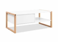 Salontafel Denver 100x40x55cm - decor - wit & artisanale eik- Salontafels