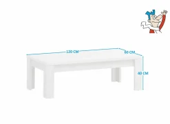 Salontafel Elvis 120x60cm - decor - white oak- Salontafels