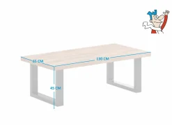 Salontafels|Salontafel Estrella 130x65cm - decor - industrial oak