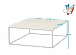 Salontafels|Salontafel Fetich 100x100cm - eik massief - naturel