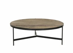Salontafel Fuego Ø100cm - mango massief & metaal - naturel- Salontafels