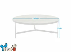 Salontafel Fuego Ø100cm - mango massief & metaal - naturel- Salontafels