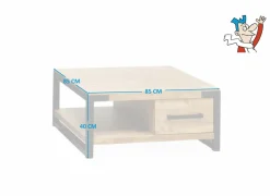 Salontafel Galaxy 85x85cm - lamulux - mango- Salontafels