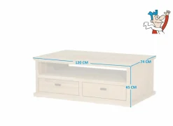 Salontafels|Salontafel Grimaldi 120x74cm - eik massief - naturel